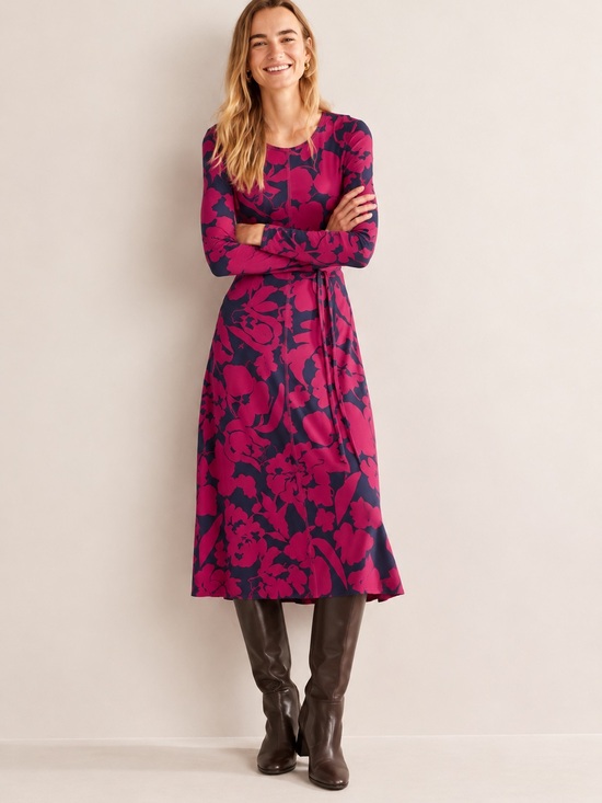 Boden Dresses & Skirts - Boden | Lucy Jersey Midi Dress | Wine Burgundy Navy Floral Size 10R